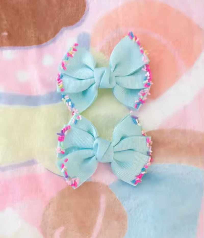 LRW summer accessory edit (sprinkle bow clips)