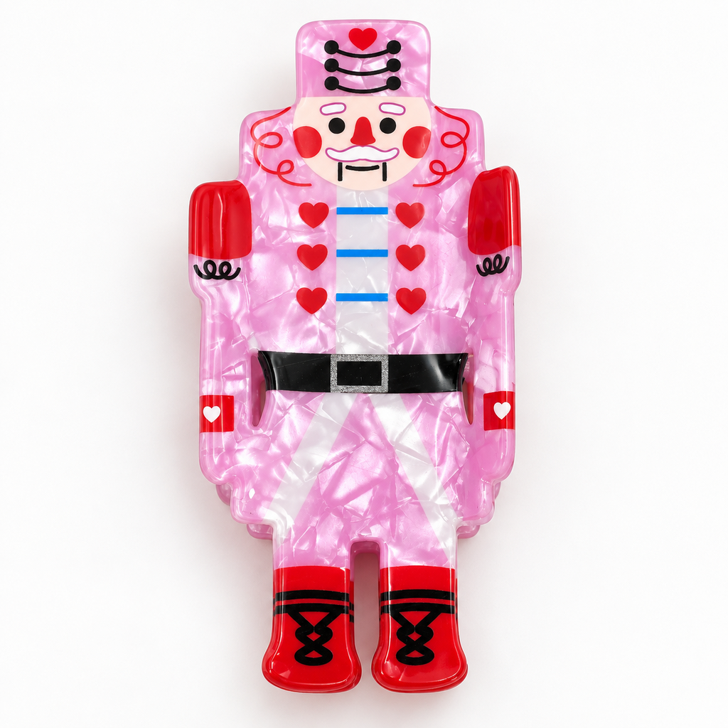 LRW Holiday Claw Clips (Pink Nutcracker)