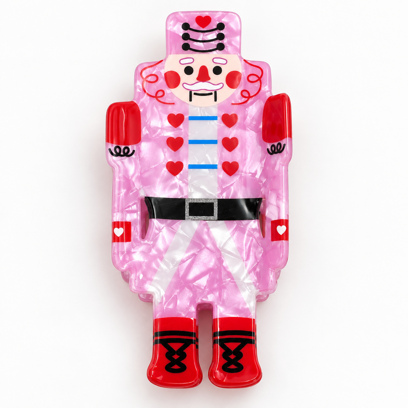 LRW Holiday Claw Clips (Pink Nutcracker)