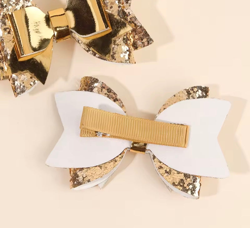 Finishing Touches: Silver and Gold Bow Pair