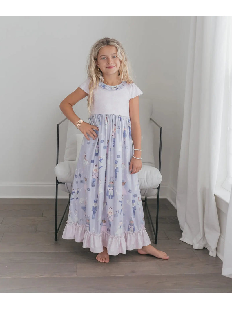 Christmas in July Presale Loungewear Release (lavender floor length Nutcracker & Sugarplum Fairy)