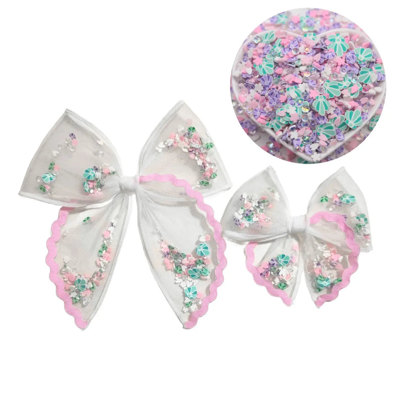 Shimmy Shake Bows (small magenta  pool party clip)
