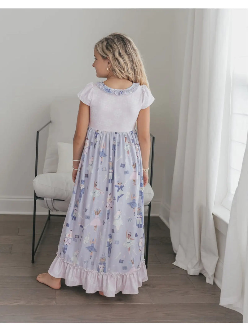 Christmas in July Presale Loungewear Release (lavender floor length Nutcracker & Sugarplum Fairy)