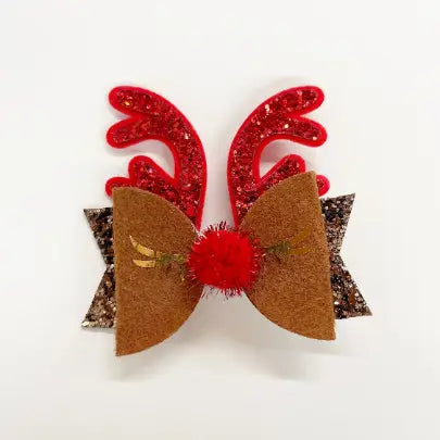 Christmas In July Accessory (Reindeer bow clip)