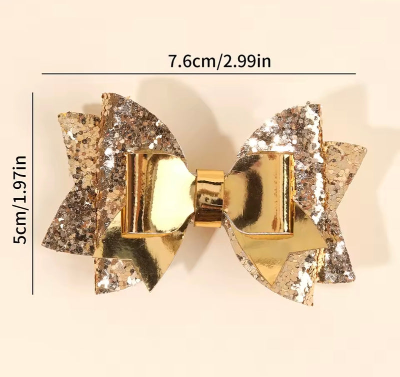 Finishing Touches: Silver and Gold Bow Pair