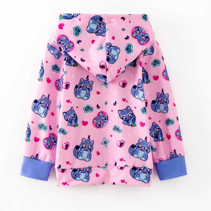 Derpy Tiger in a Kangaroo Pocket Hoodie