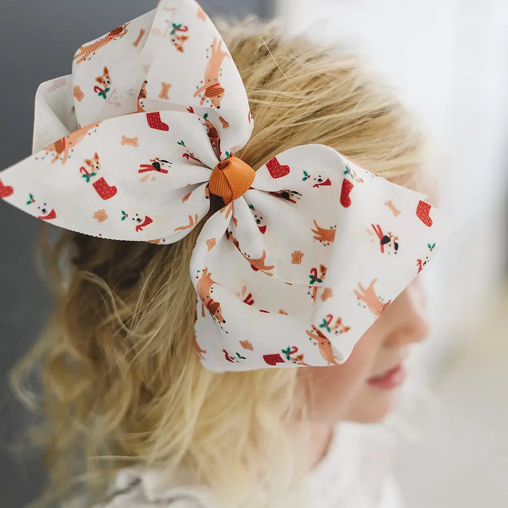 Christmas In July Accessory (holiday puppies bow)