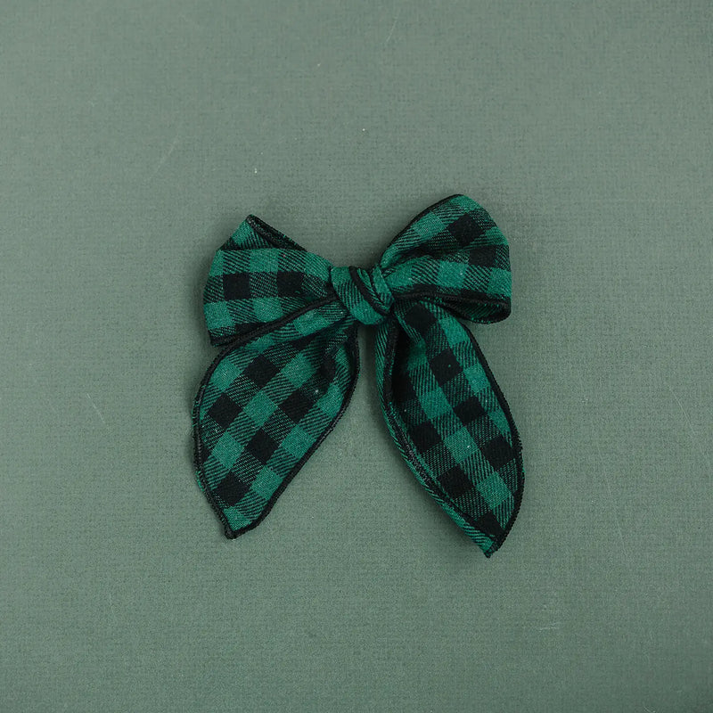 Christmas In July Accessory Sale (green & black buffalo plaid bow)