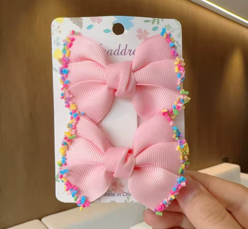 LRW summer accessory edit (sprinkle bow clips)