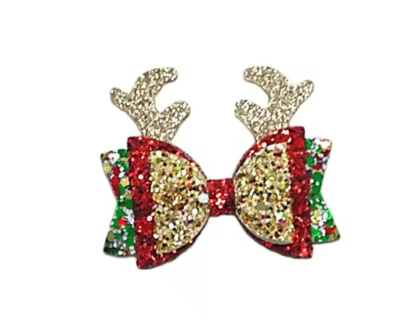 Happy Holidays Hair Clip (reindeer bow)