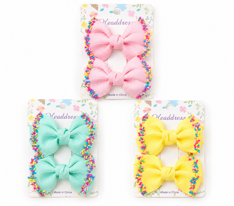LRW summer accessory edit (sprinkle bow clips)