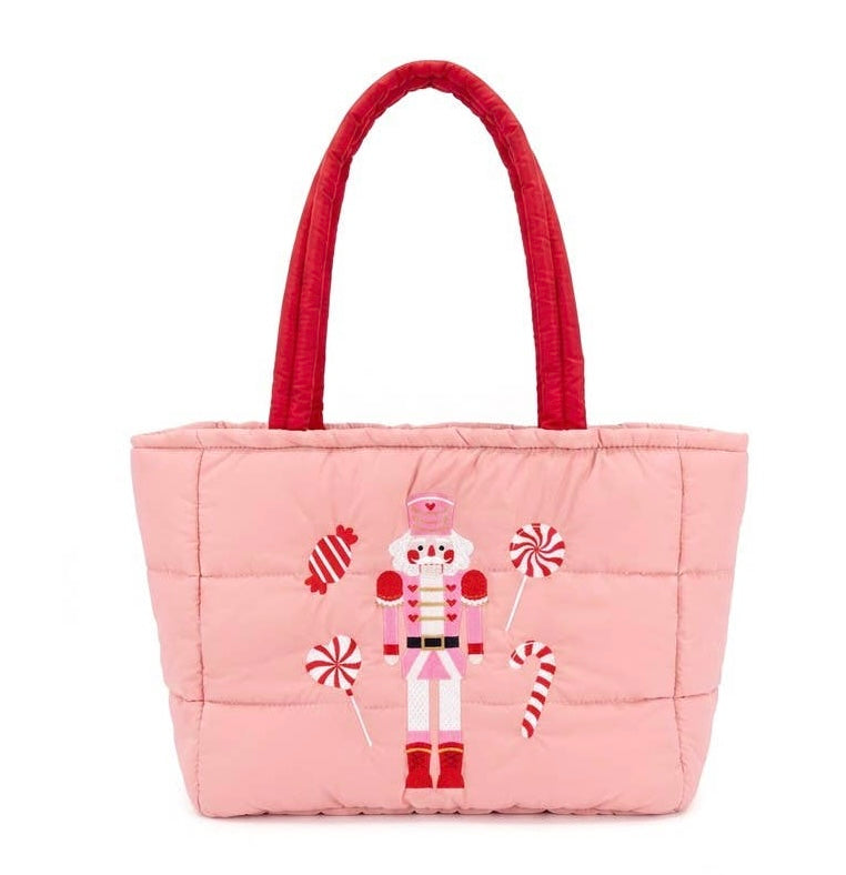 A Night at the Nutcracker Embroidered Puffer Tote Bag