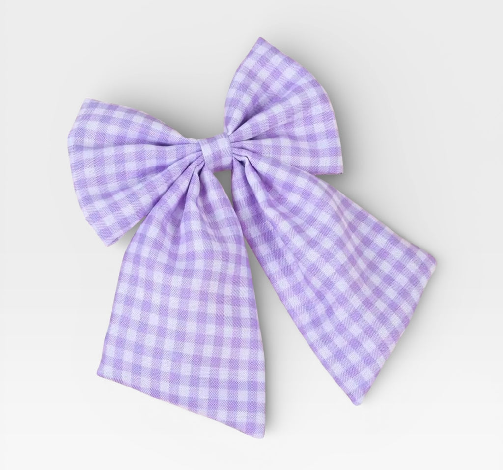 The LRW Hair Accessory Edit (lavender gingham bow)