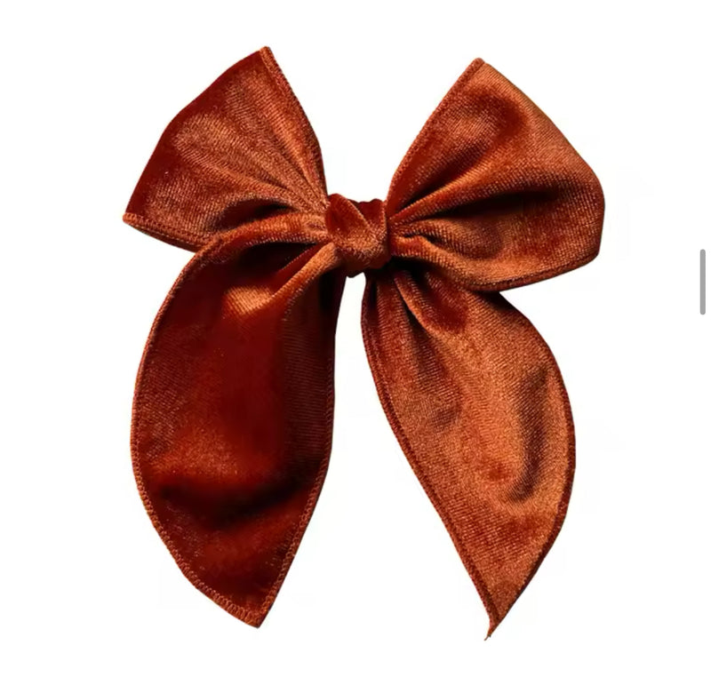 Big Velvet Bow Clip- Autumn Edition