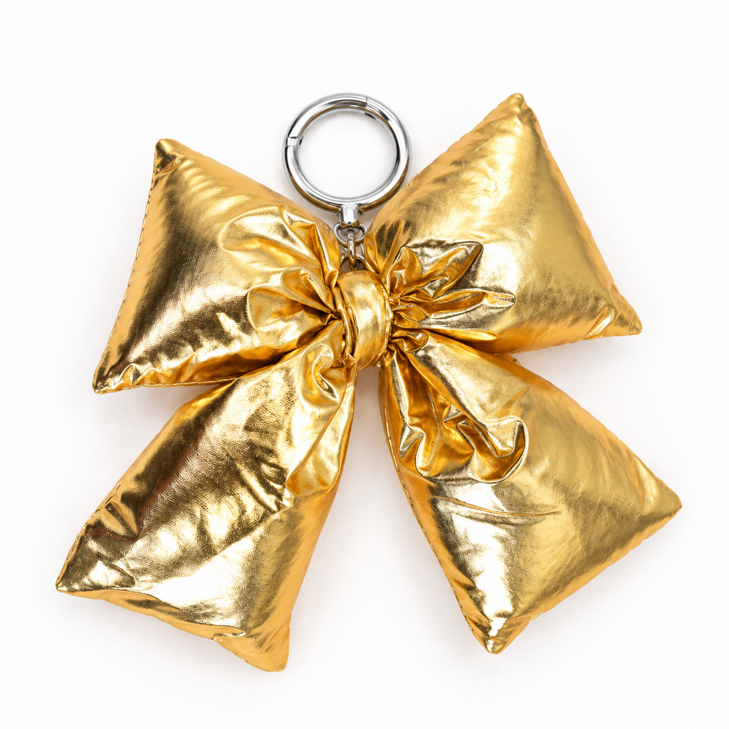 Little Bunny Bag Charm: Gold Puff Bow