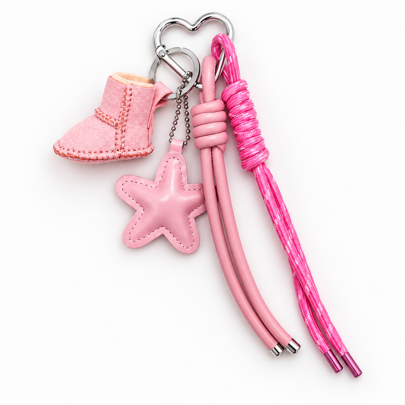 Little Bunny Bag Charms: Pink Shearling Boot