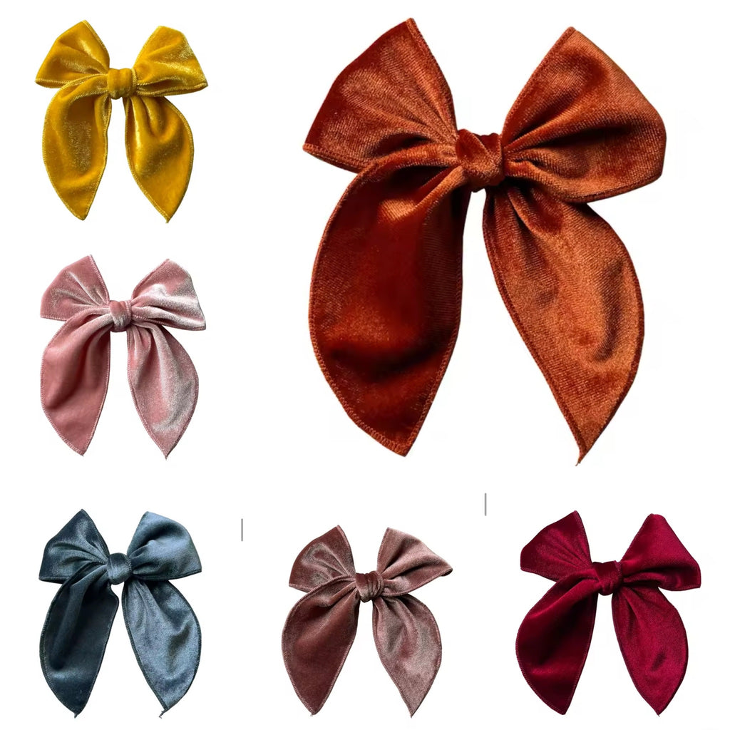 Big Velvet Bow Clip- Autumn Edition