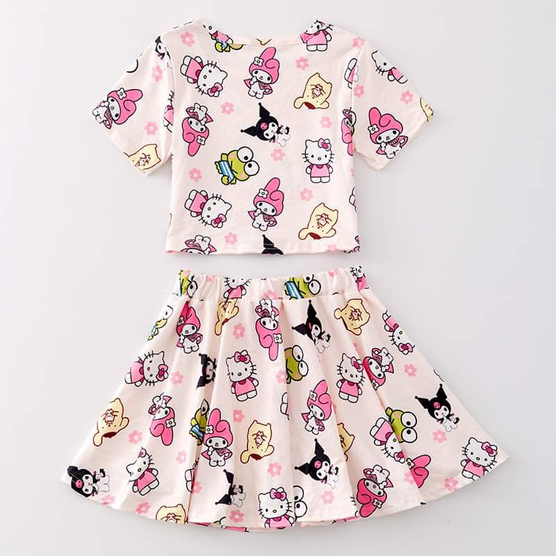 Sweet Sanrio Skirt Set (ivory friends)