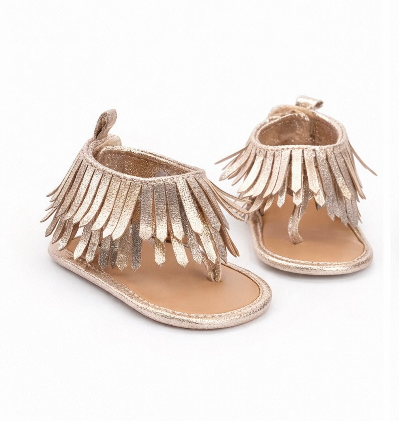 Boho Baby Bunny (champagne fringe sandals)