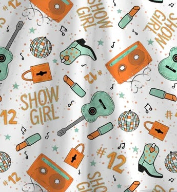 Life of a Showgirl Presale (white/orange/turquoise print)