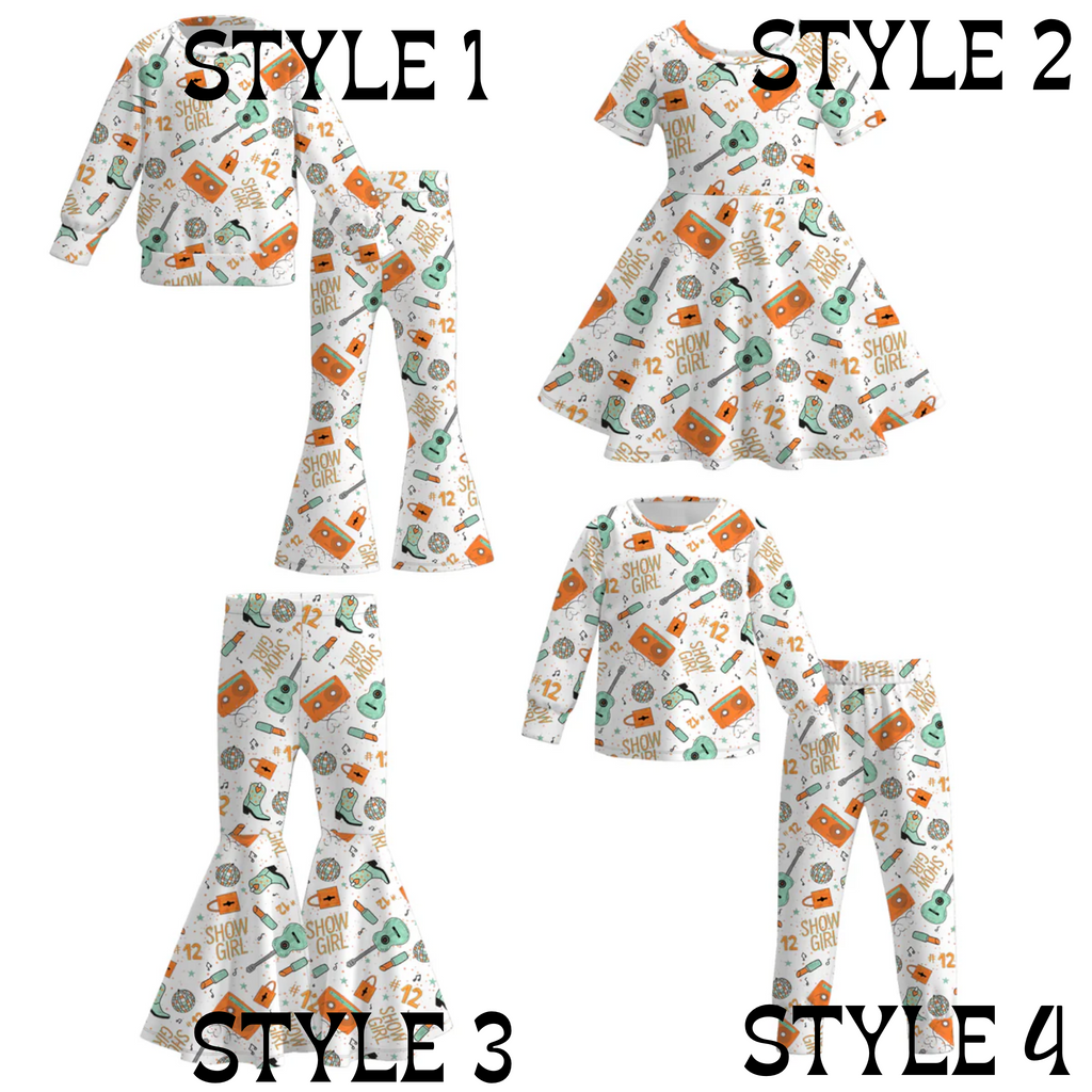 Life of a Showgirl Presale (white/orange/turquoise print)