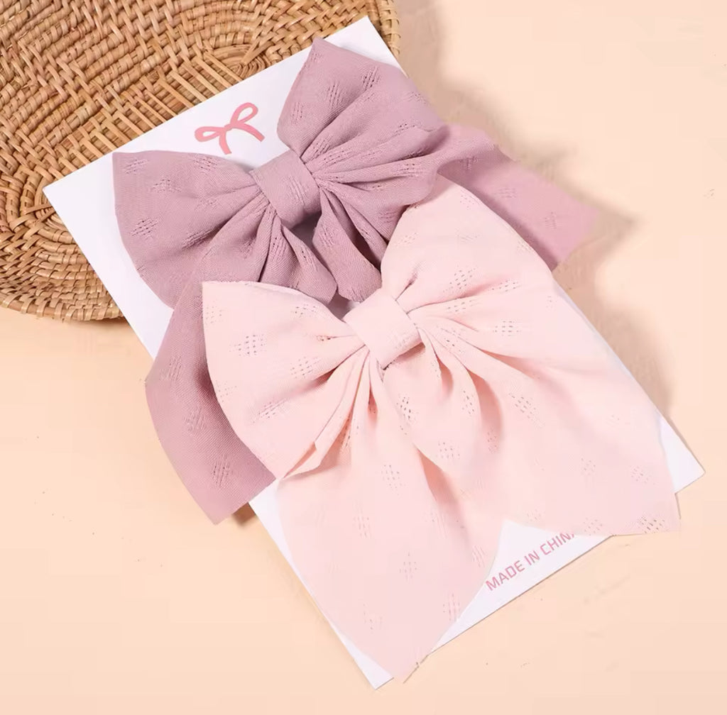 A Beautiful Set of Big Bows (mauve and pale pink)