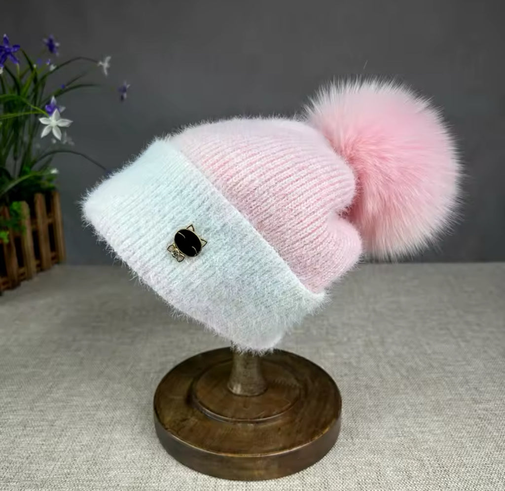 Sleigh Ride Supremely Soft Pom Hat (light pink pom)