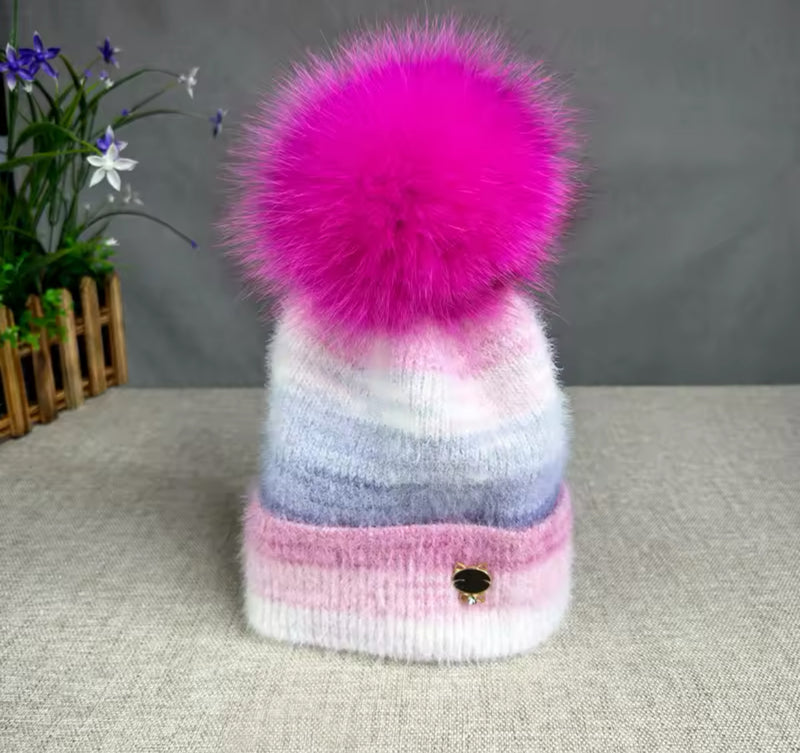 Sleigh Ride Supremely Soft Pom Hat (mermaid knit lavender & lilac)