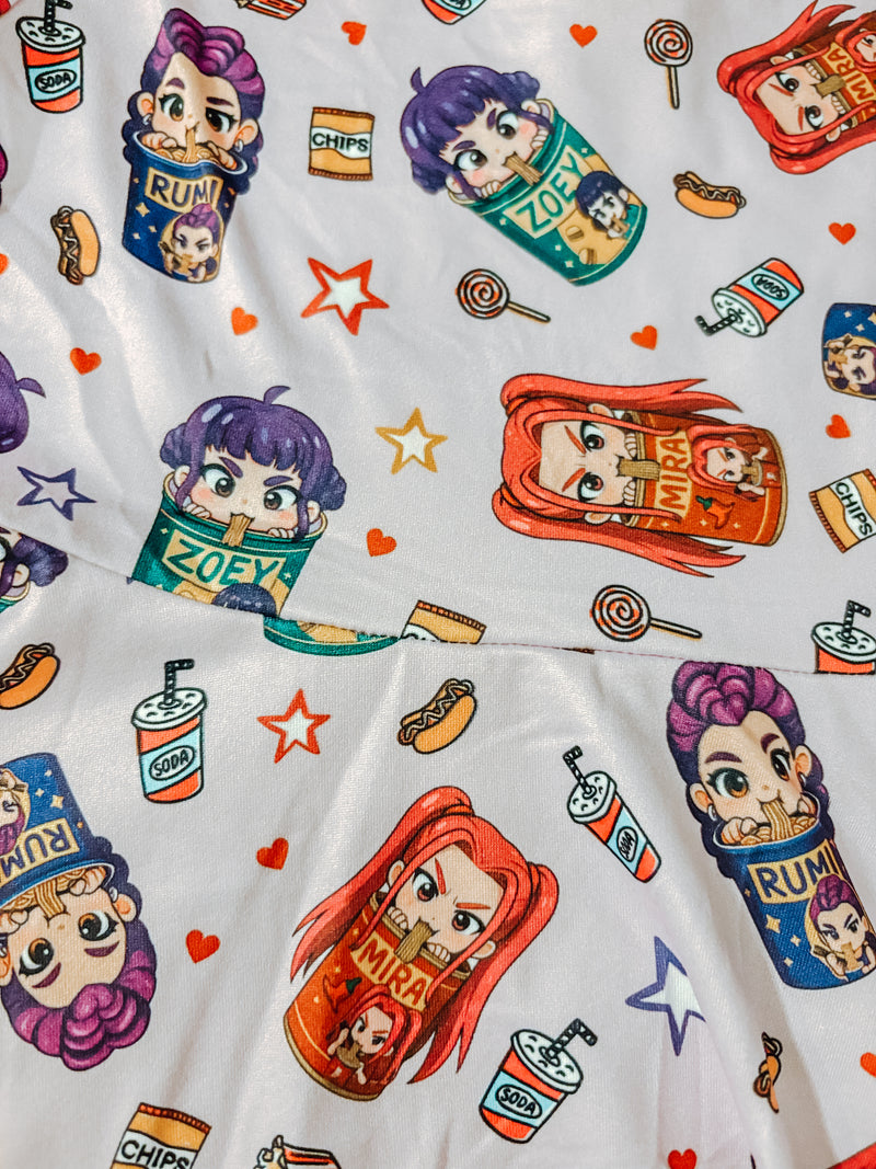 K-Pop Demon Hunters! (Long Sleeve Twirl Dress Print 1)