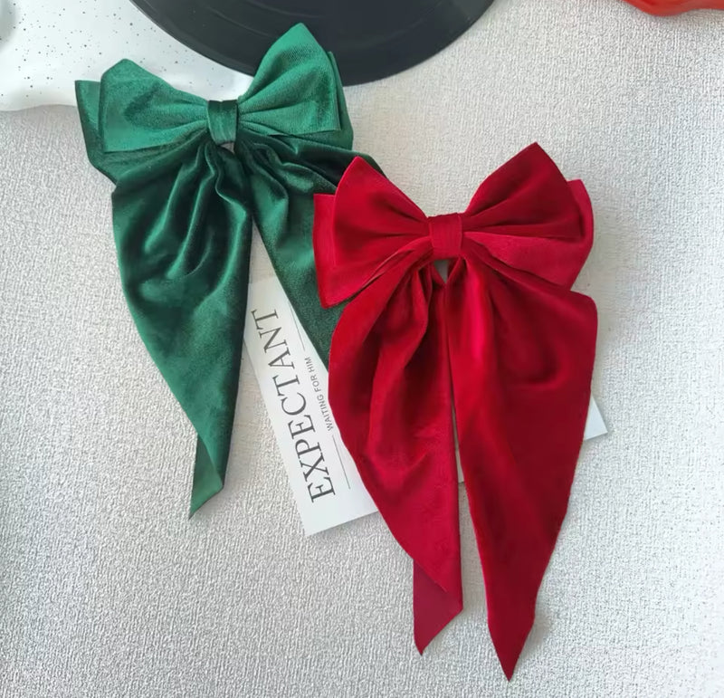 Happy Holidays Bow (large Velvet)