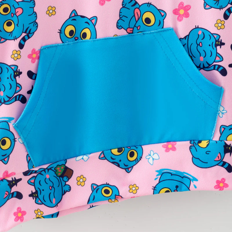 Derpy Tiger in a Kangaroo Pocket Hoodie