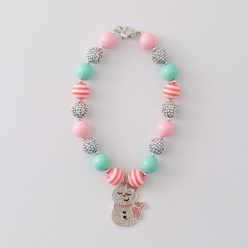 Peppermint Snowman Necklace