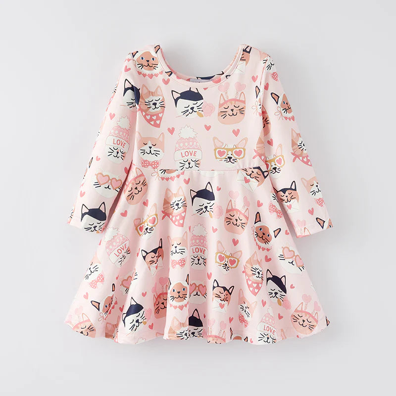 Wonderful Winter Cats Twirl Dress