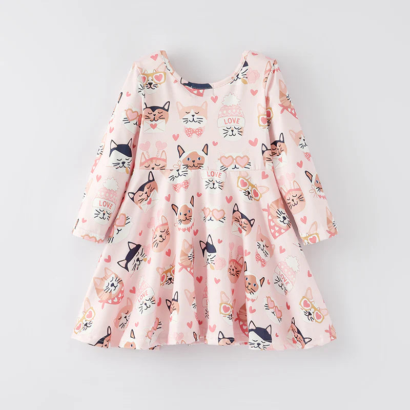 Wonderful Winter Cats Twirl Dress