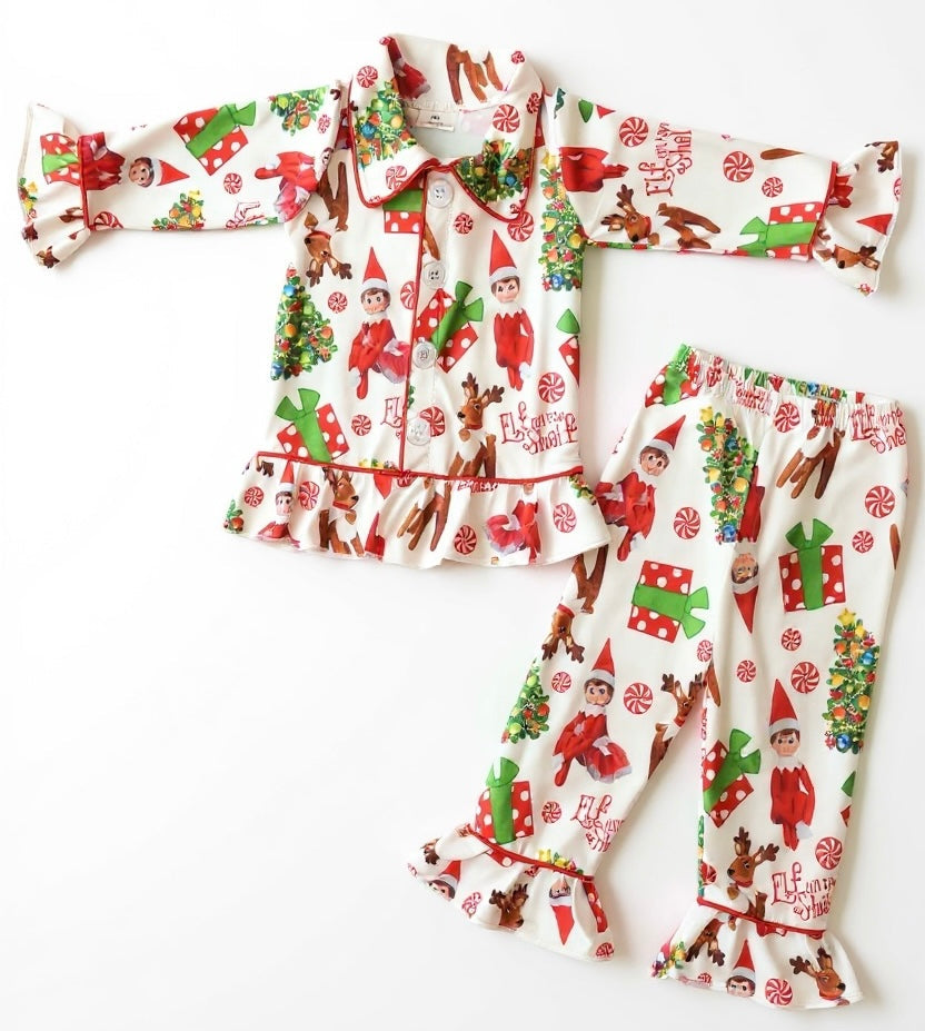 That Naughty Elf Ruffle PJs