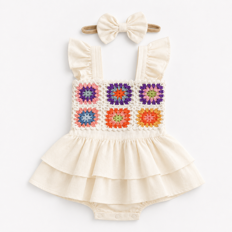 Granny Square Garden Romper