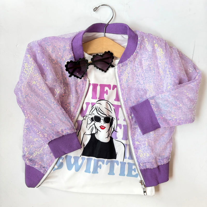 Bejeweled Bomber Jacket (lavender)