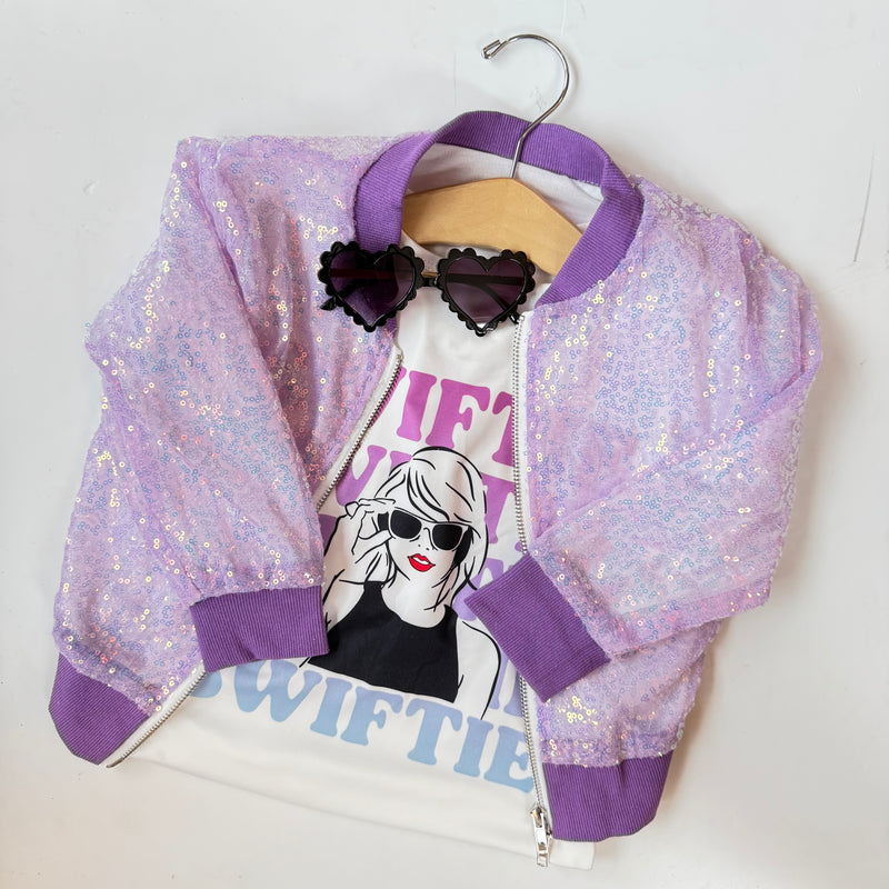 Bejeweled Bomber Jacket (lavender)