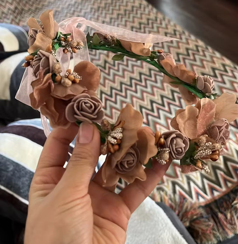 Muted Mocha Flower Crown