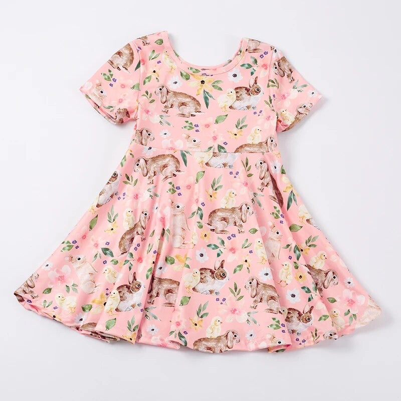 Twirling into Spring Dress (pink bunnies)