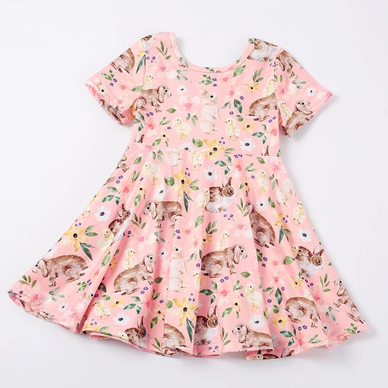 Twirling into Spring Dress (pink bunnies)
