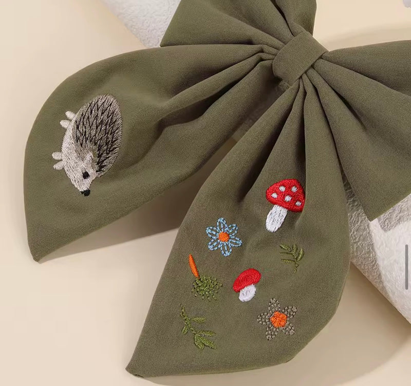 LRW Autumn & BTS Accessory Edit (muted green hedgehog bow)