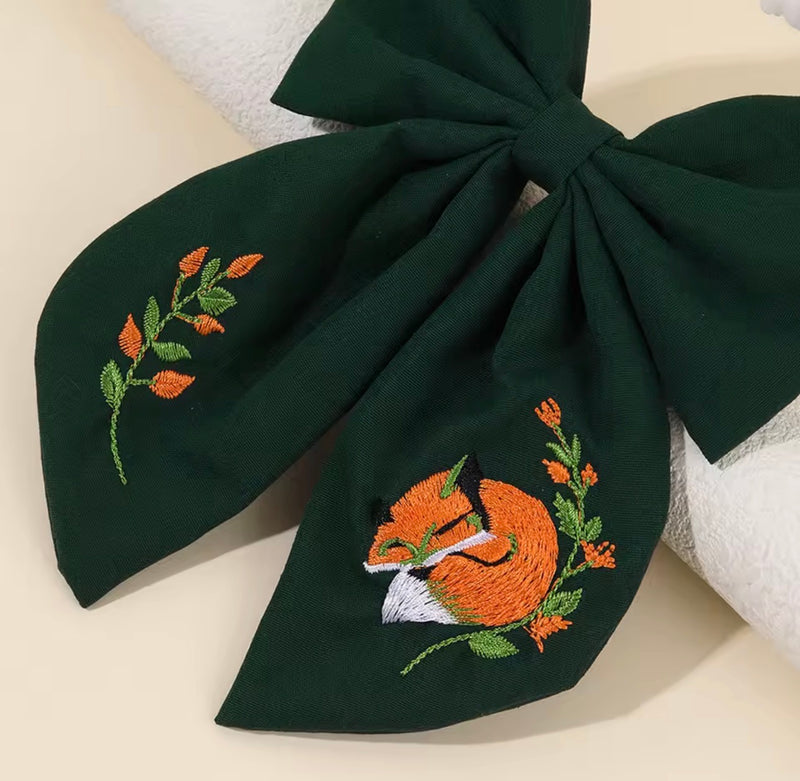 LRW Autumn & BTS Accessory Edit (deep green forest fox bow)