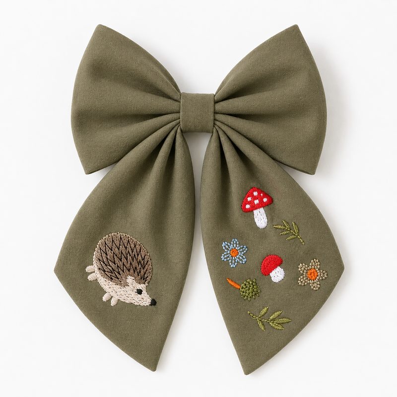 LRW Autumn & BTS Accessory Edit (muted green hedgehog bow)
