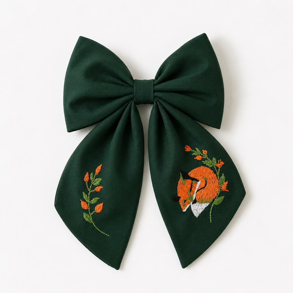LRW Autumn & BTS Accessory Edit (deep green forest fox bow)