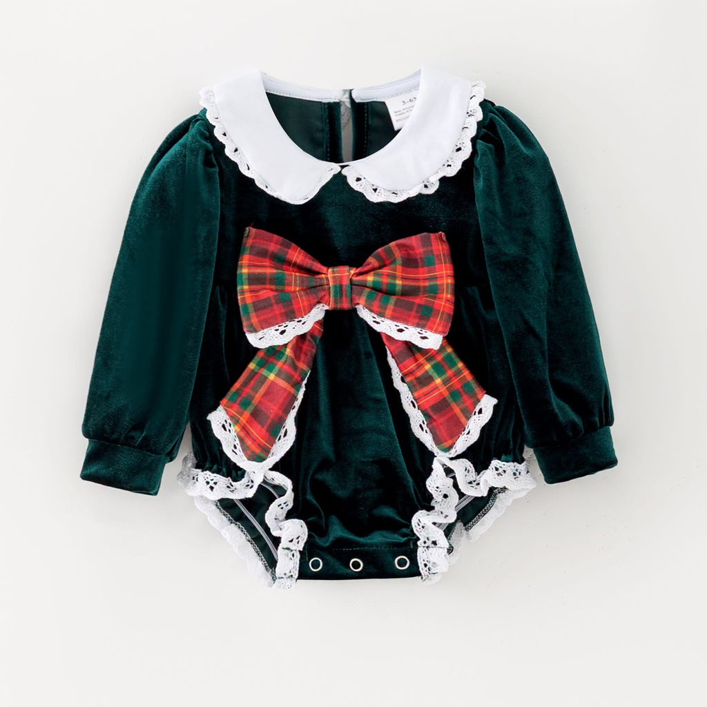 The Holly & Ivy Velvet Bubble Romper