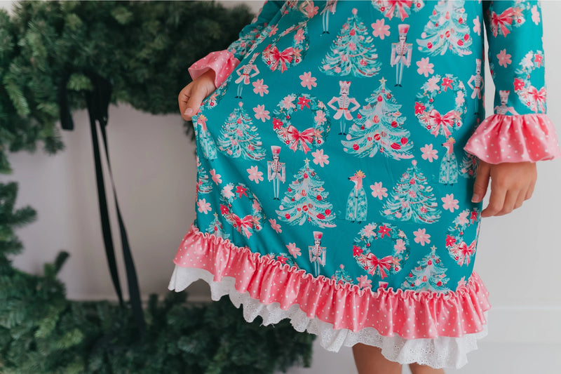 Christmas in July Presale Loungewear Release (teal & pink tree & nutcracker)