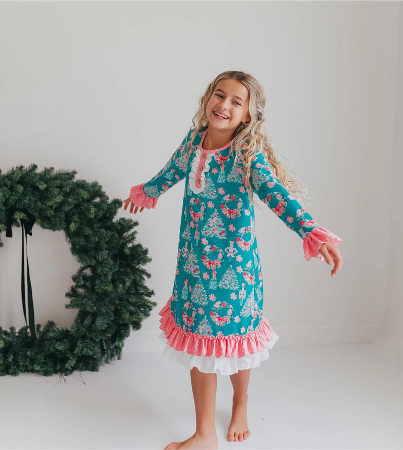 Christmas in July Presale Loungewear Release (teal & pink tree & nutcracker)