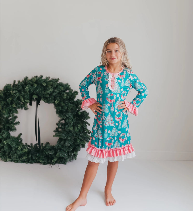 Christmas in July Presale Loungewear Release (teal & pink tree & nutcracker)