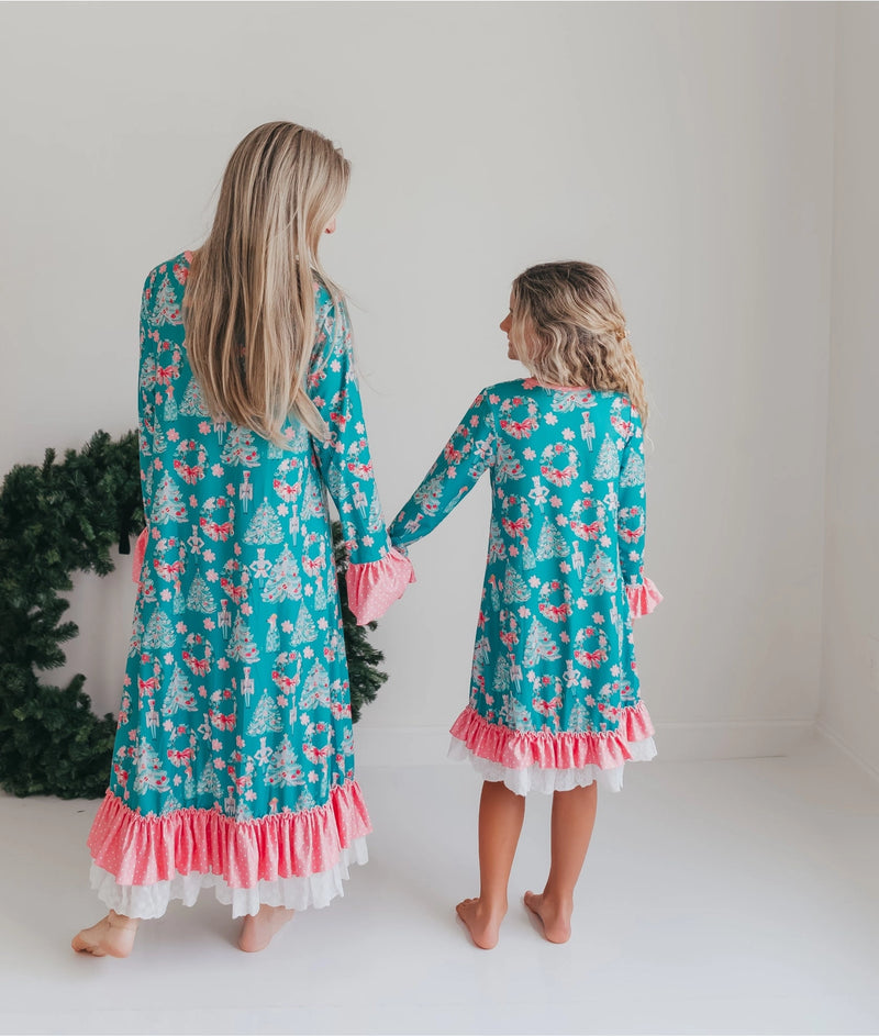 Christmas in July Presale Loungewear Release (teal & pink tree & nutcracker)
